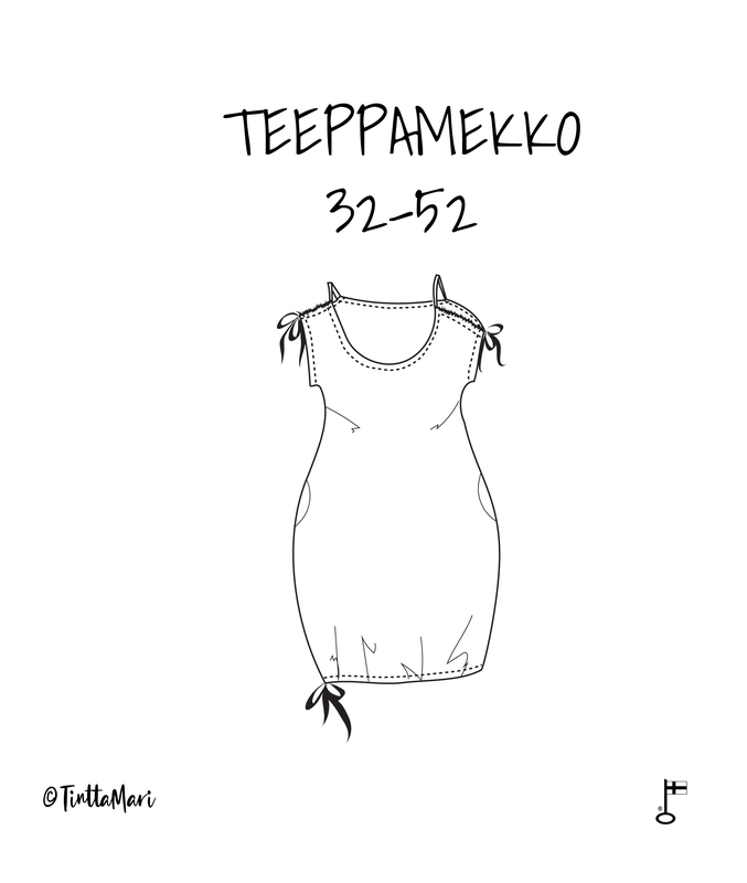 Py&ouml;re&auml;helmainen malli taskuilla ja olan solmimisnauhoin